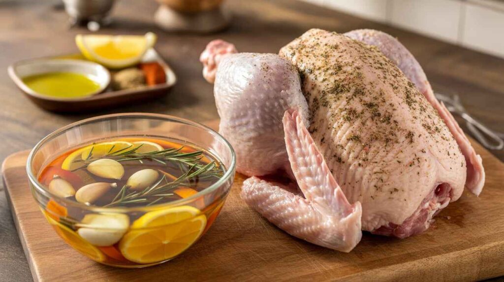 Boneless skin-on turkey breast with dry brine, wet brine, and marinade options for juicy, flavorful cooking.