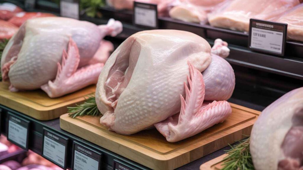 Fresh boneless skin-on turkey breast 2–5 pounds with smooth intact skin, available plain or pre-brined at butcher or grocery store