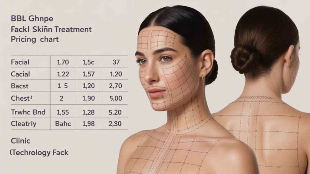 BBL skin treatment cost ranges from $300 to $950 per session depending on area and technology used